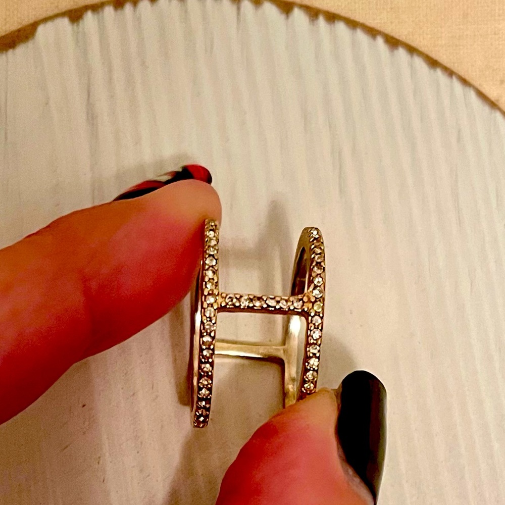 Gold and Crystal Ring (size 7)